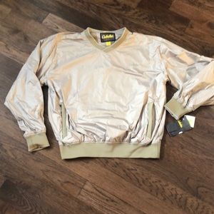 Cabela’s Pullover Windbreaker- NWT- British Tan-Lined- Zippered Pockets